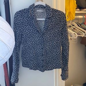 Reformation floral button down shirt XS
